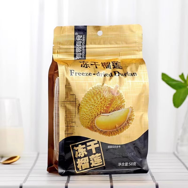 There are zero food factory freeze-dried durian 58g Thailand durian mixed freeze-dried nutrition and health snacks wholesale