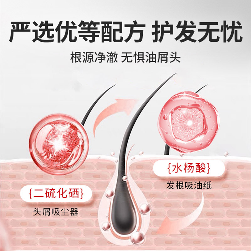 [buy One, Get 2 Bottles Here] Baiyunshan Selenium Disulfide Anti-dandruff Shampoo Is Refreshing, Anti-itching, Oil Control and Fluffy