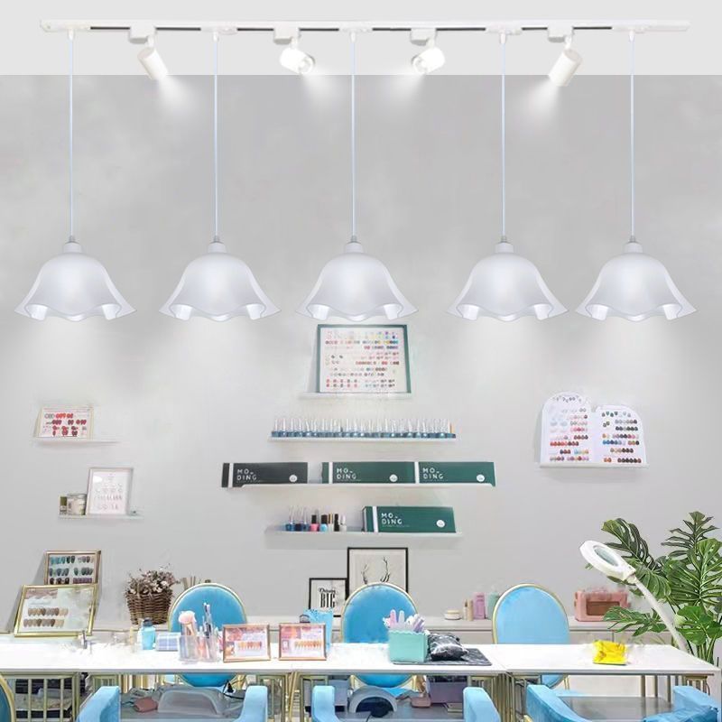Nail salon chandelier cream style milk tea shop track with spotlights commercial beauty shop cashier bar restaurant chandelier