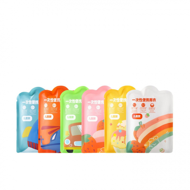 Disposable Children's Raincoat Card Portable Full Body Waterproof Rainproof Baby Poncho Thickened for Primary School Students