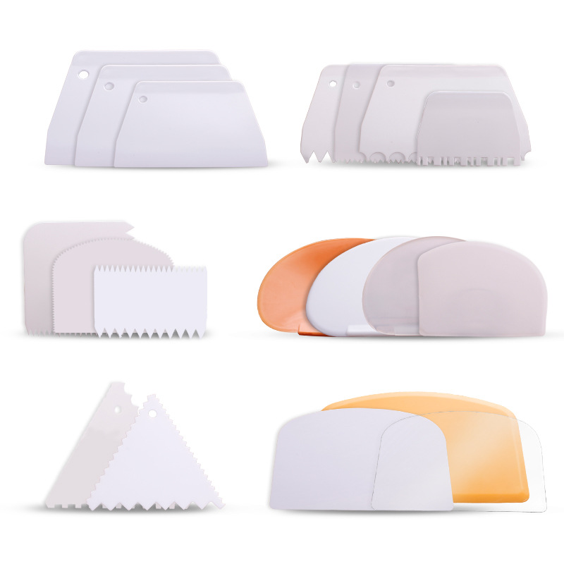 Plastic scraper semicircle triangle trapezoidal cake scraper noodle cutter sausage powder scraper cream spatula baking tool