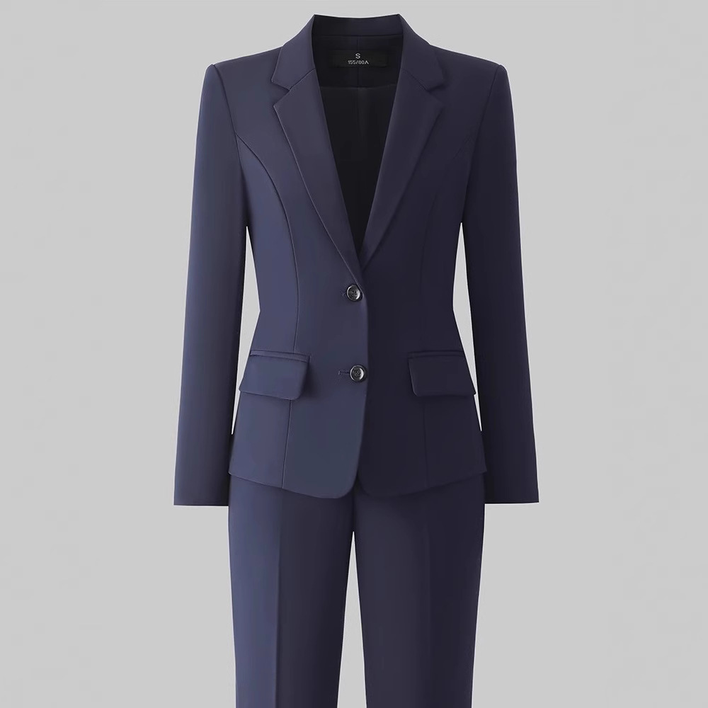 Black Petite Suit for Women, Spring and Autumn High-End Hotel Front Desk Professional Workwear Career Suit Jacket