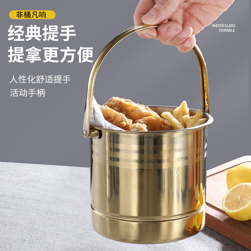 Cross-border stainless steel ice bucket bar KTV portable beer ice bucket champagne bucket outdoor portable small bucket ice bucket