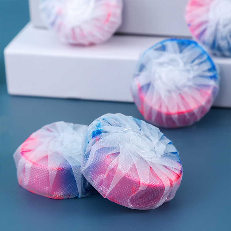 Independent Pack-New Pink Blue Double Color Floral Blue Bubble Toilet Toilet Cleaning Spirit Toilet Toilet Cleaning Ball Deodorant