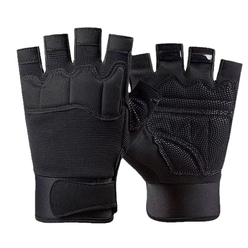 Children's half finger tactical gloves men's non-slip wear-resistant training protective paratrooper riding sports 8-15 years old military fan gloves