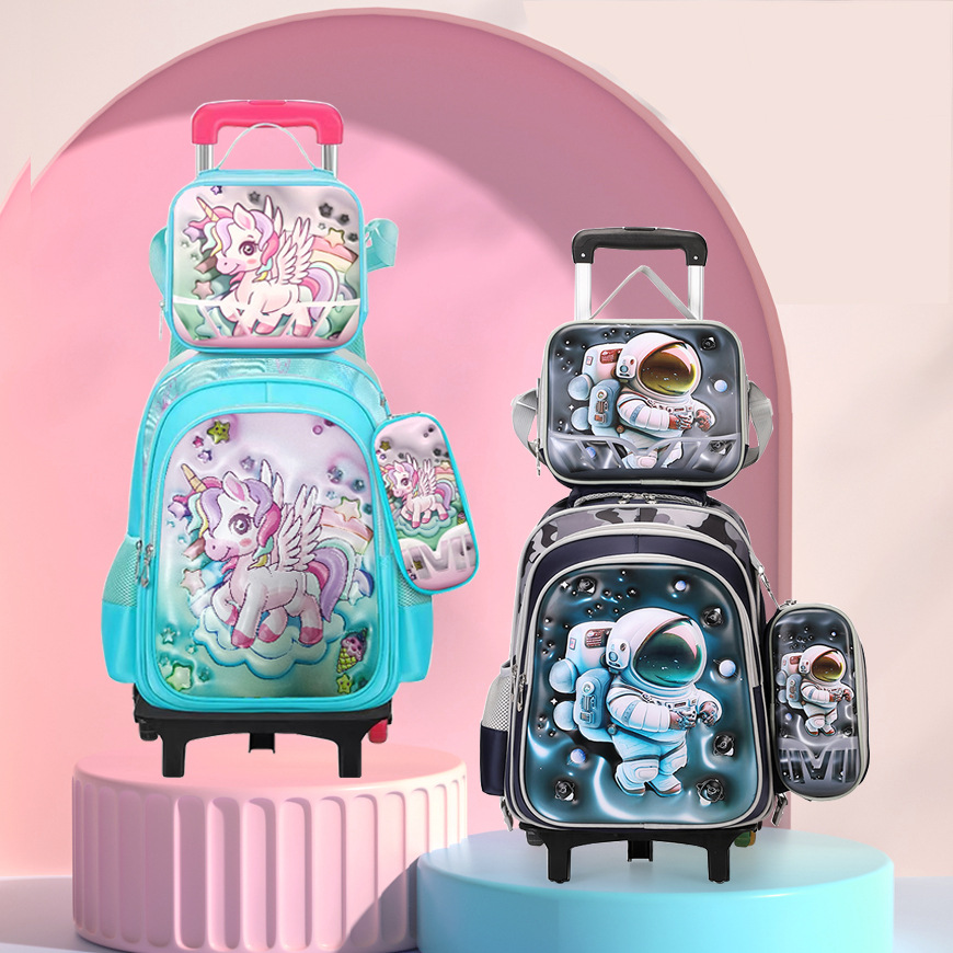 Новый трехкомпонентный комплект рюкзаков из 3D кожи и нейлона, большая вместимость, рюкзак для учеников начальной школы, в наличии