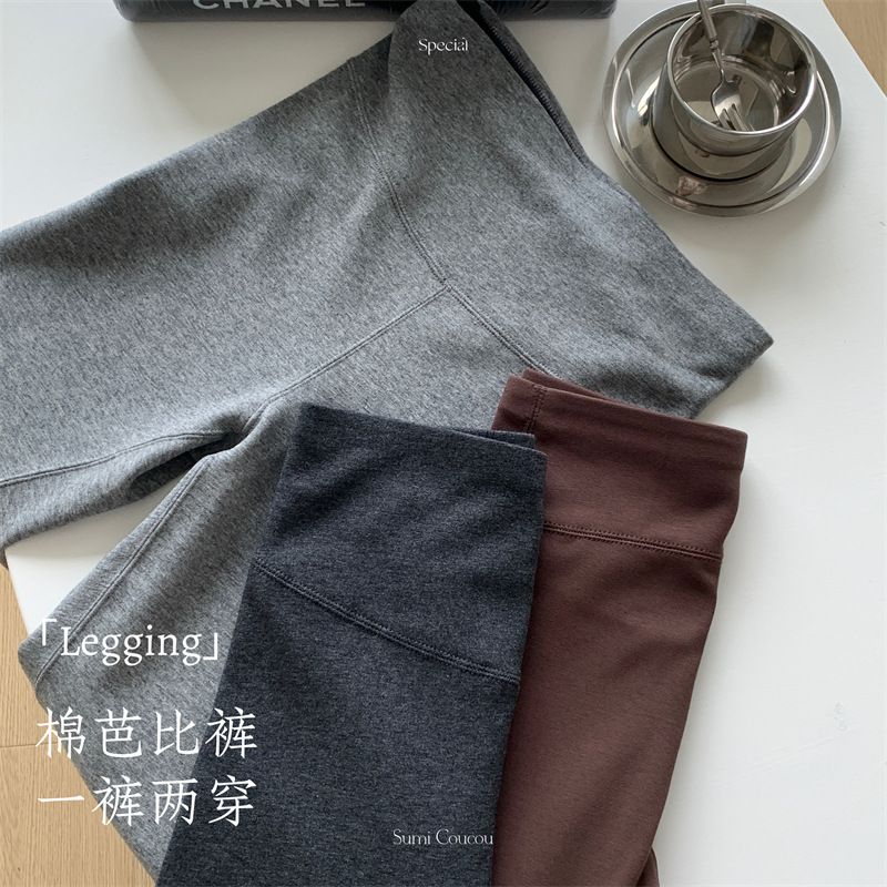 Cotton Barbie Pants Thickened Velvet Warm Pants Women's Plaid Women's High Waist Slim Autumn Pants Can Be Weared Outside Leggings New Style