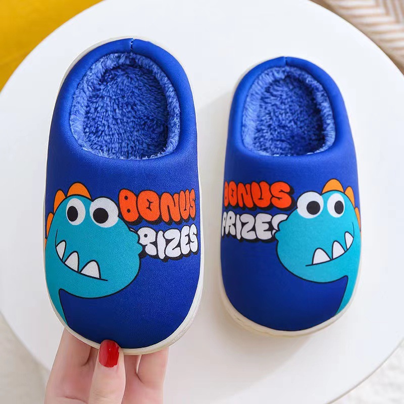 Cixi Younuo Shoes Industry 2025 Autumn and Winter New Children's Cotton Slippers Cartoon Dinosaur Home Cotton Slippers Spot Wholesale