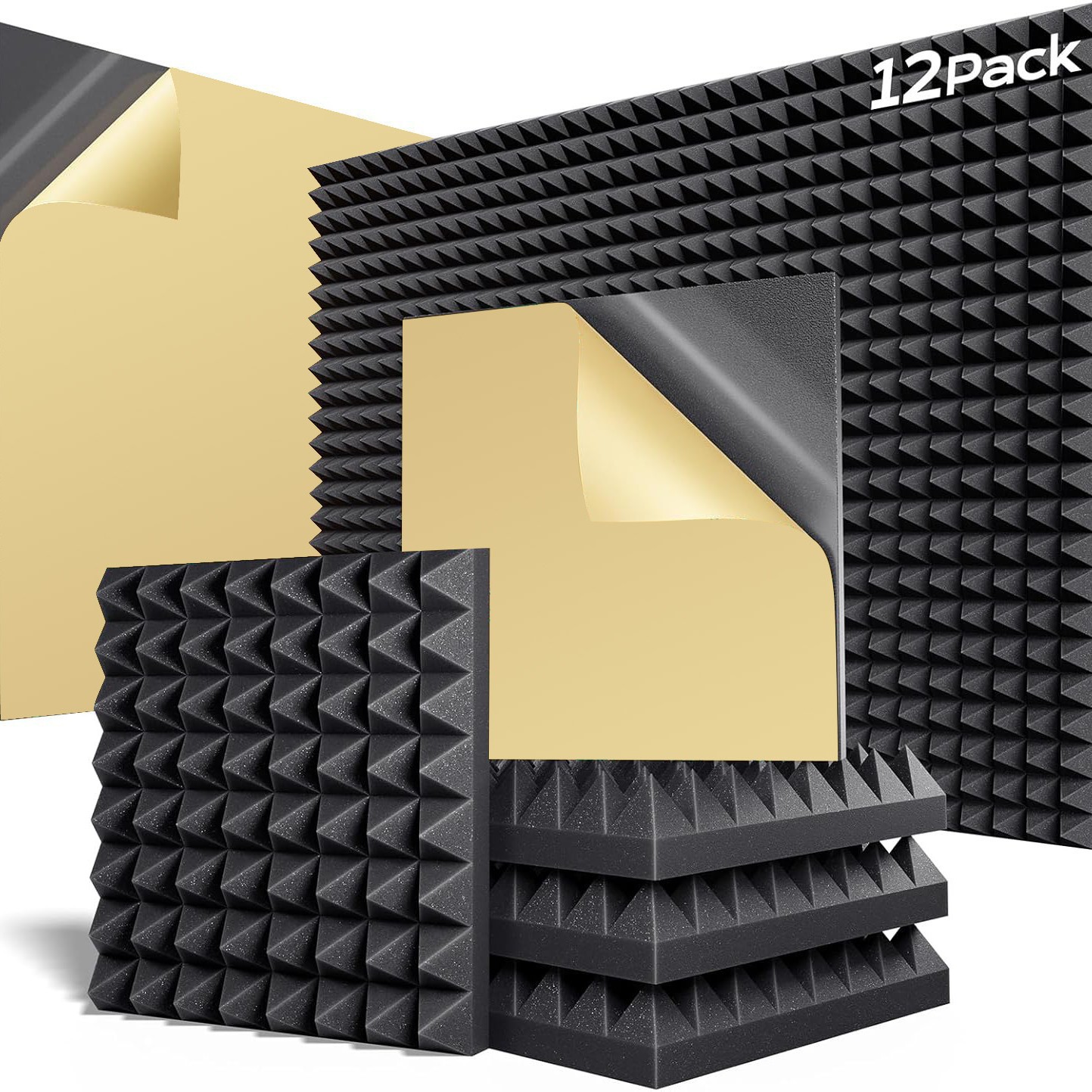 Pyramid Soundproofing Cotton Sound-Absorbing Cotton Super Sound-Absorbing Wall Bedroom Ktv Home Self-Adhesive Soundproofing Artifact Sound-Absorbing Cotton