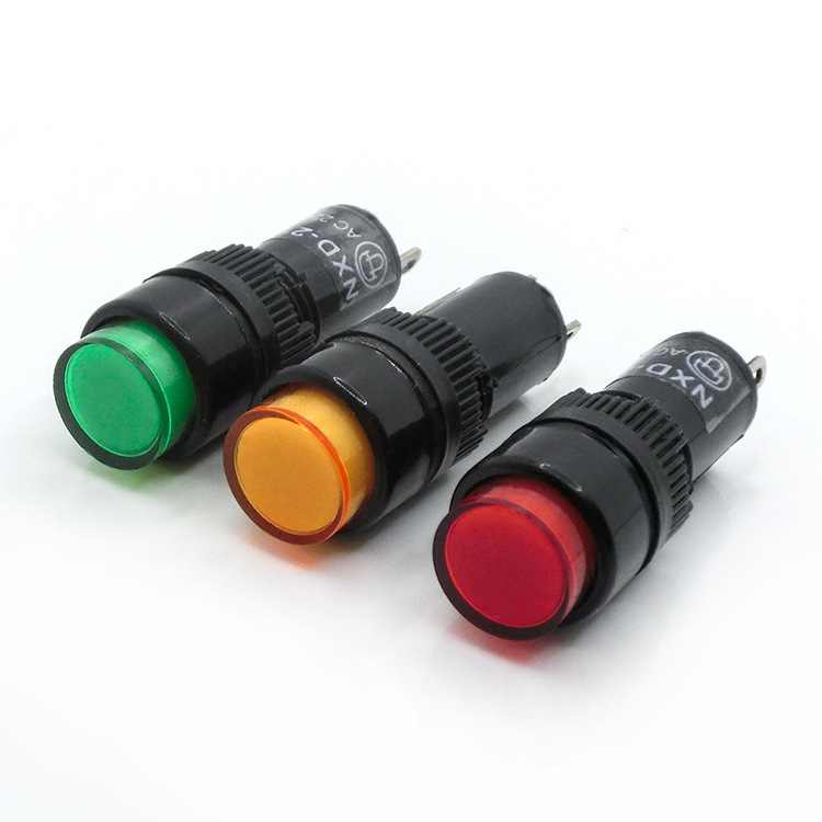 Supply small round head signal lamp indicator light NXD-211 Red Yellow green three-color hole 10mm