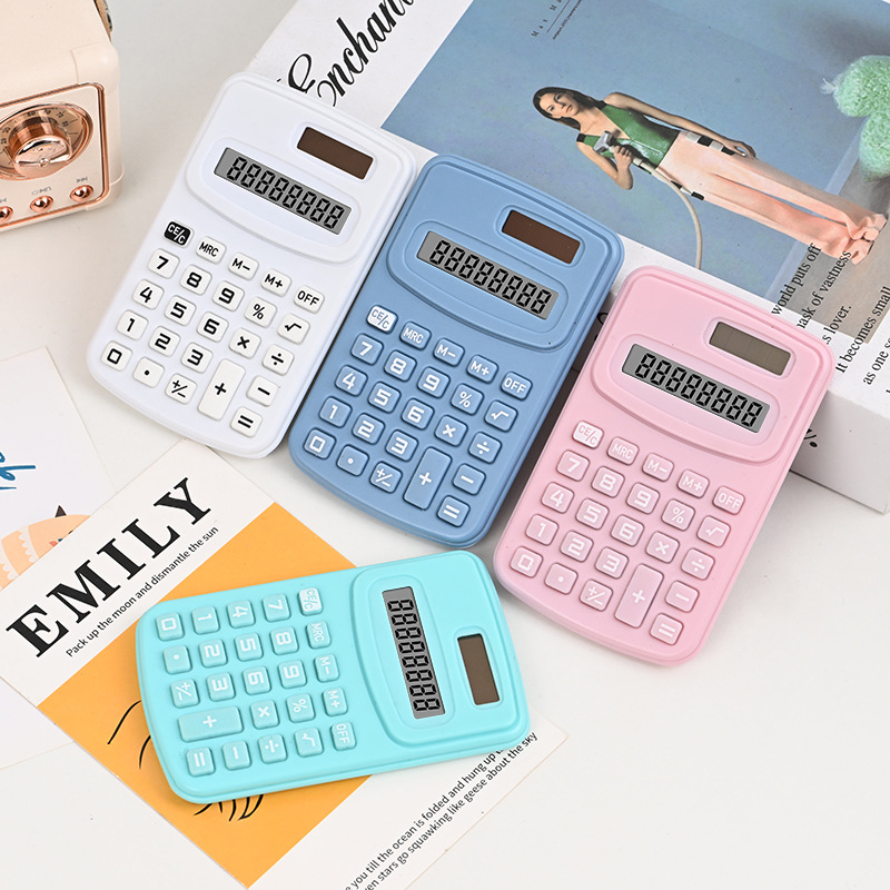 Factory Straight Hair 8-Bit Calculator Primary School Portable Computer Office Accounting Mini Stationery Pocket Calculator