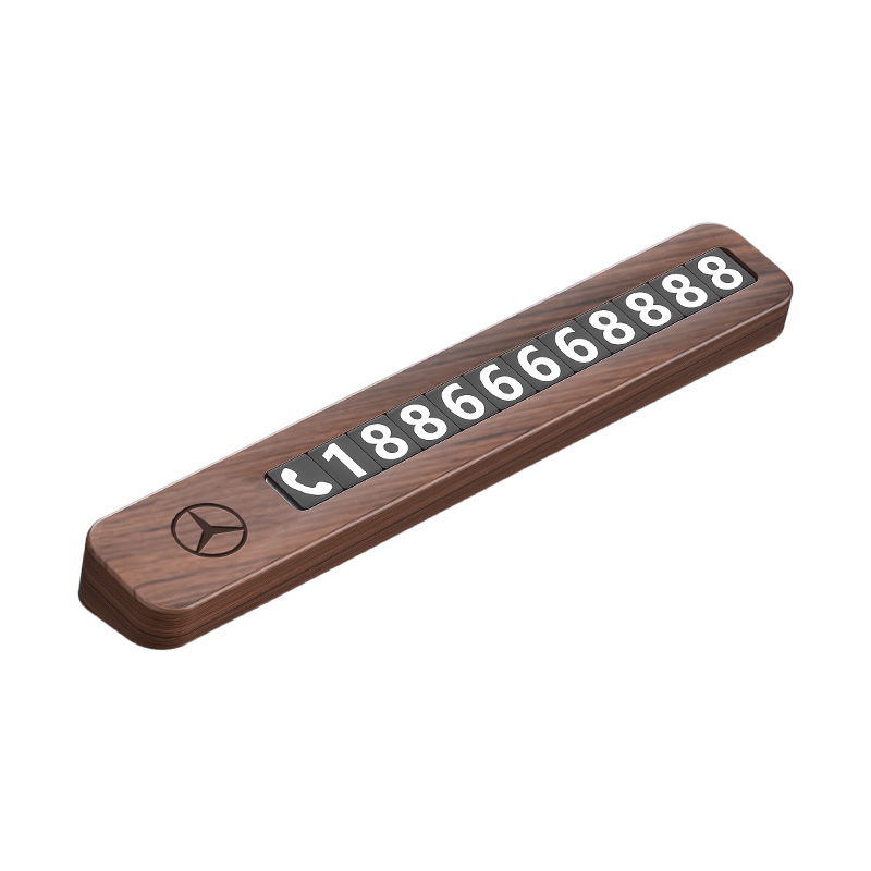 Black Walnut Wooden Temporary Parking Number Plate Mobile Phone Move License Plate Car Decoration Car Car Move Card