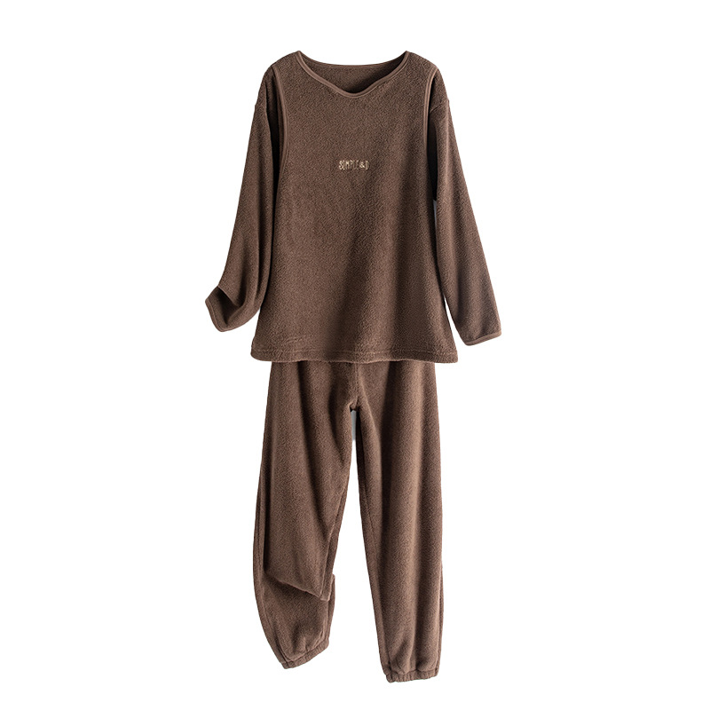 Pregnant Women Warm suit Thickened Autumn and Winter Pajamas plus size Loose Pregnant Women's Home Clothes Open Breastfeeding Moon Clothes