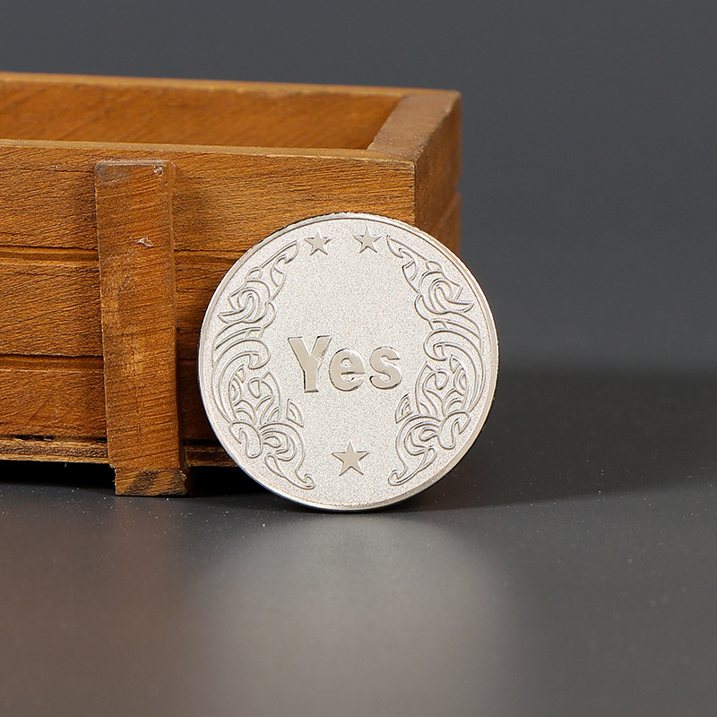 Yes/No Decision Coin Play Lucky Wishing Coin Props Toy Creative Gift Commemorative Coin Niche High-End Gift