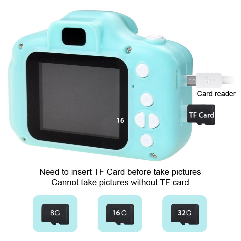 X2 Hd Kidsren's Digital Camera Cartoon Camera Cross-Border Portable Slr Camera Gift Toy Manufacturer Wholesale