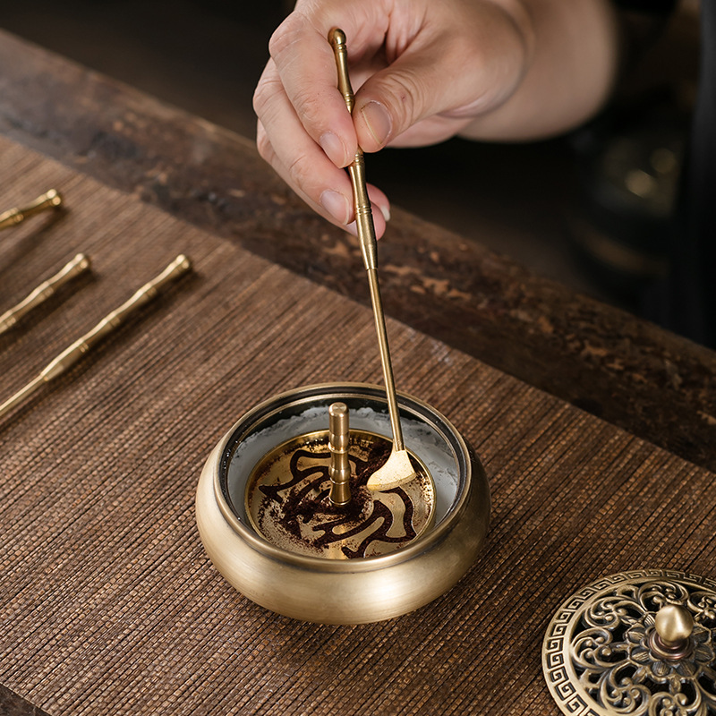 Incense seal incense printing brass incense path tool suit a complete set of indoor household incense incense sandalwood seal utensils high-end incense burner