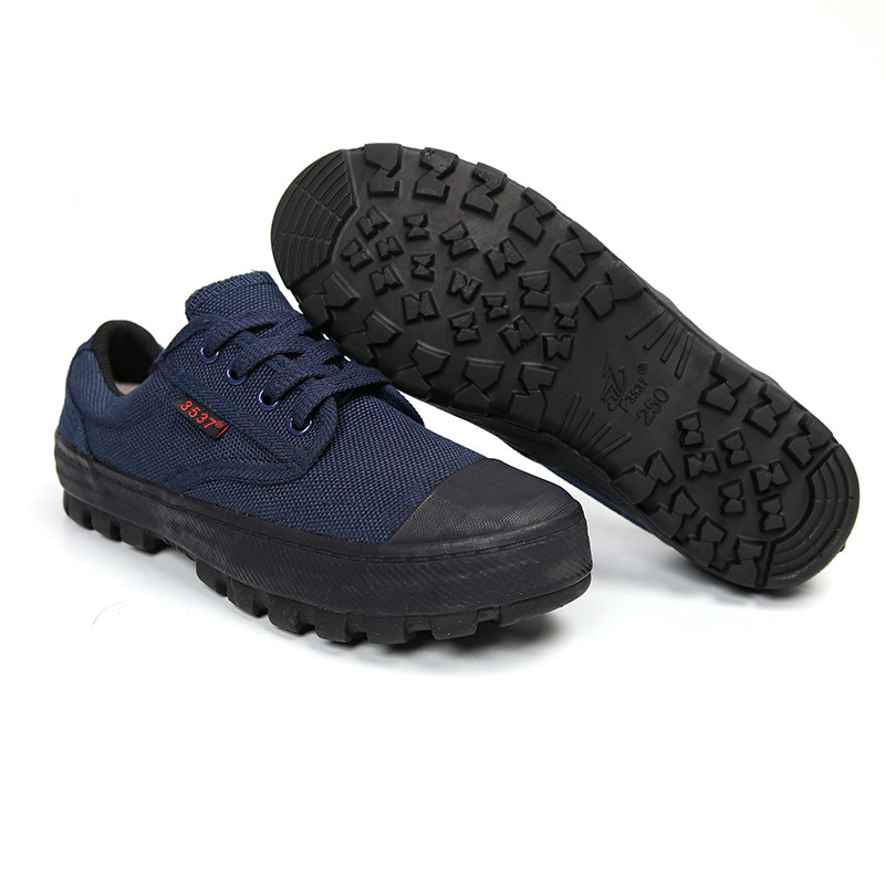 Jihua 3537 Liberation Shoes Low-top Men's and Women's Construction Site Migrant Workers' Labor Protection Shoes Wear-resistant Work Rubber Shoes Outdoor Hiking Shoes