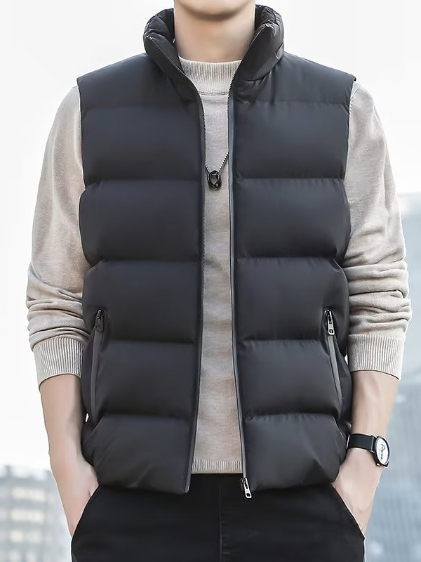 Autumn and Winter New Down Vest Outer Wearing Vest Jacket Waistcoat Winter Men's plus size Warm Sleeveless Vest Jacket