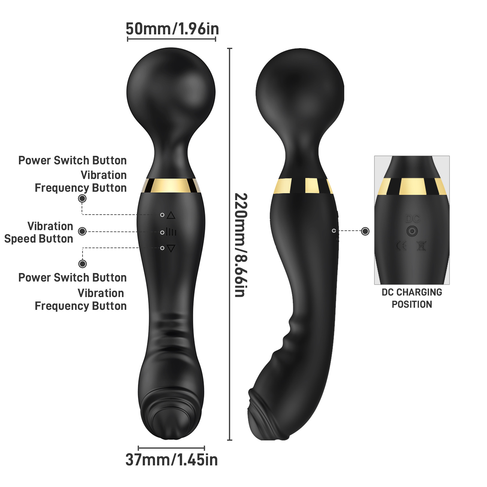 Jiuba New Product Ten Frequency Conversion Female Double Head Double Strong Shock Masturbation AV Stick Seconds Trendy Sex Supplies G Point Massage Stick