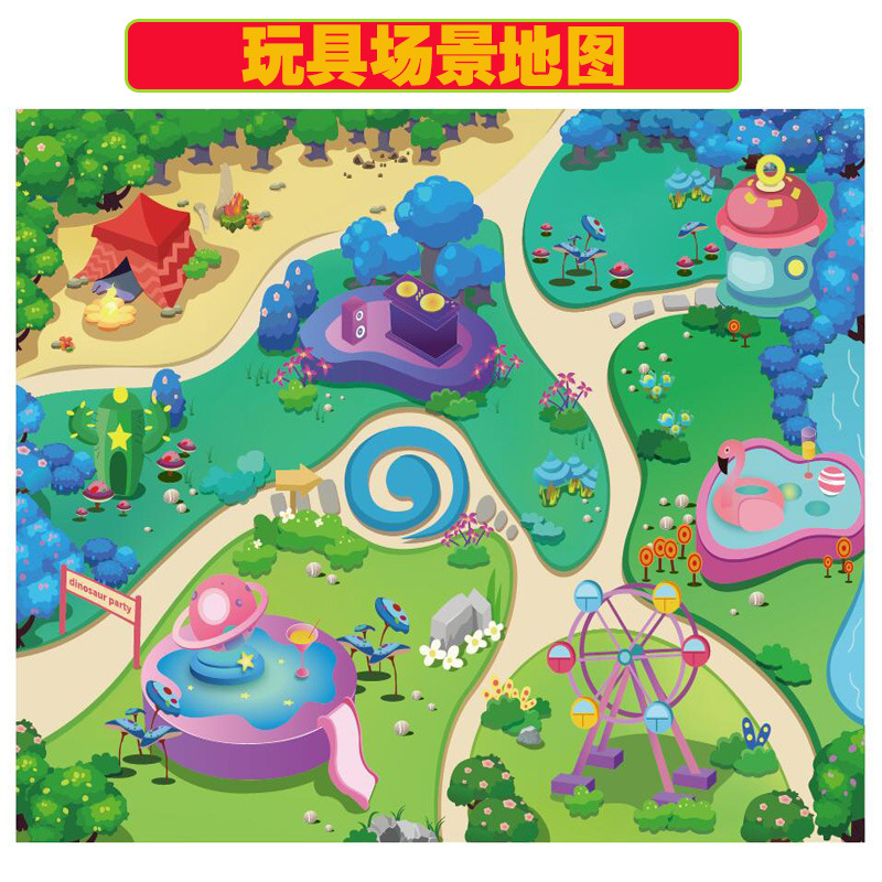 [Cross-border Hot] Non-woven Toy Map 100*70cm Children's Scene Map Excluding Cars and Accessories