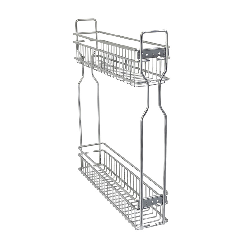 Seasoning Pull Basket Drawer-Type Pull Basket Storage Double-Layer Side Pull Basket with Buffer Damping Foreign Trade Best-Selling Model Spot Wholesale