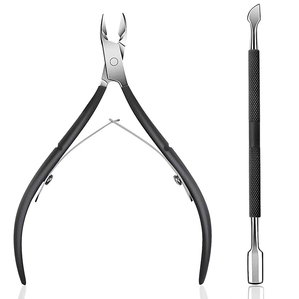 Stainless Steel Dead Skin Pliers Steel Push Color Titanium Dead Skin Fork Planer Nail Pick Set Dead Skin Scissors Nail Groove Tool to Remove Dead Skin