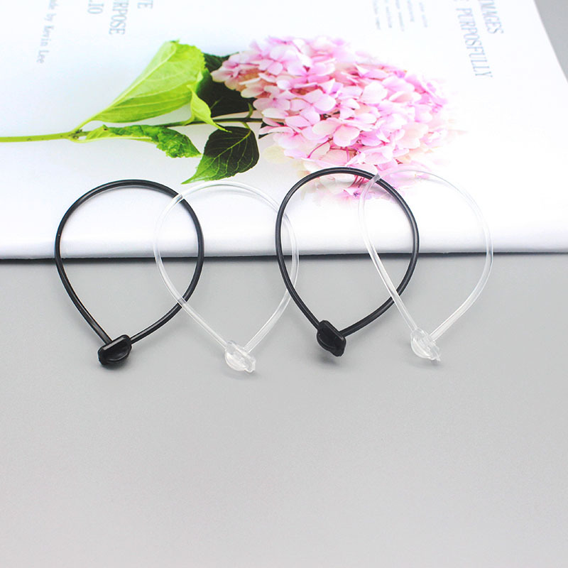 Cross-Border T-Shaped Lanyard Transparent Rope Pvc Sling Long-Term Spot Transparent Black