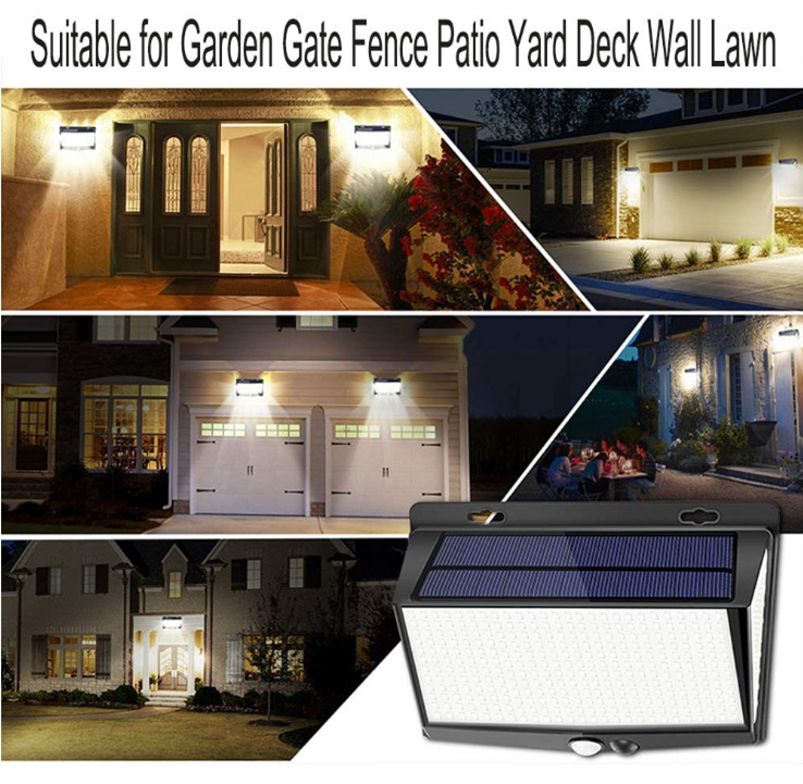 Solar Light Outdoor Courtyard Landscape Wall Light Body Induction 468LED Lighting Home Road Fence Light