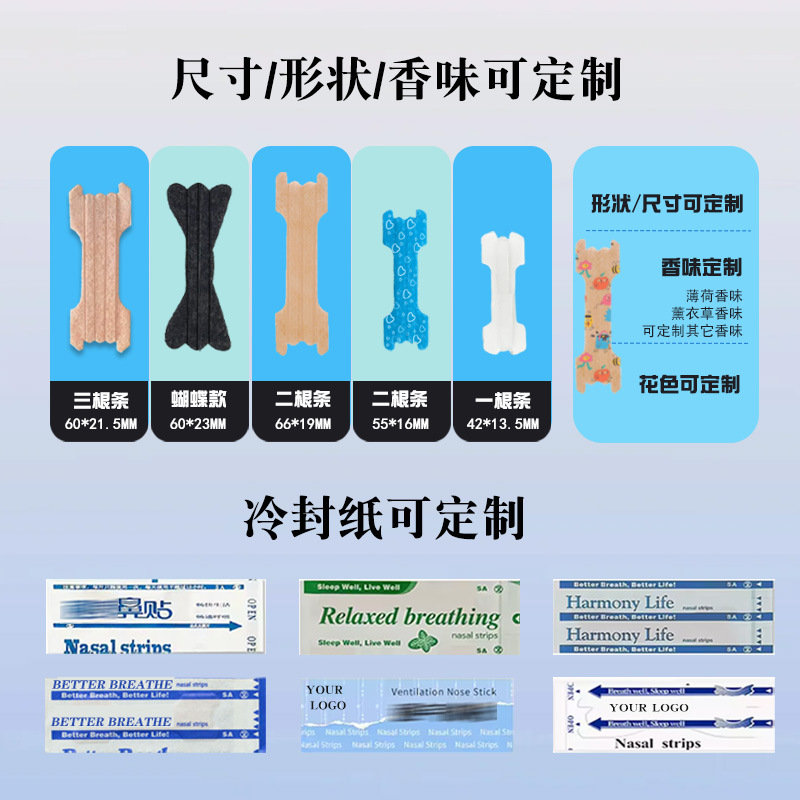 Source Factory Wholesale Customized 6023 Butterfly-Shaped Nose Patch Nose Patch to Relieve Nasal Congestion and Skin Color Transparent Ventilation Nose Patch