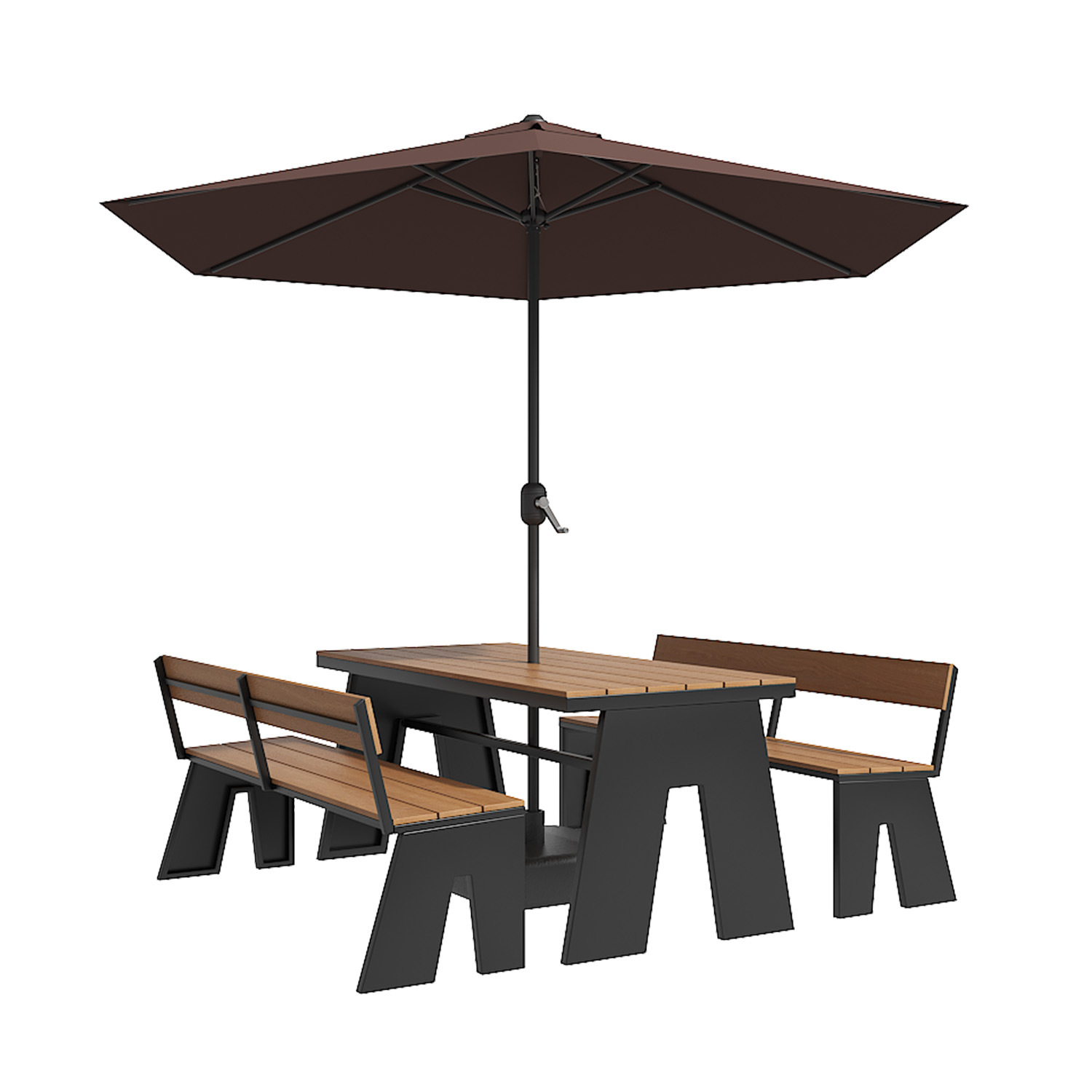 Outdoor Leisure Table and Chair Combination with Umbrella in Scenic Park, Municipal Square Reception Center, Commercial Outdoor Dining Table and Chairs