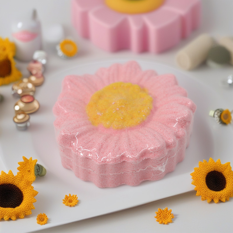 Cross-Border Amazon Sunflower Souvenir Bath Salt Ball Foreign Trade Wholesale Small Daisy Aromatherapy Essential Oil Flower Bath Ball