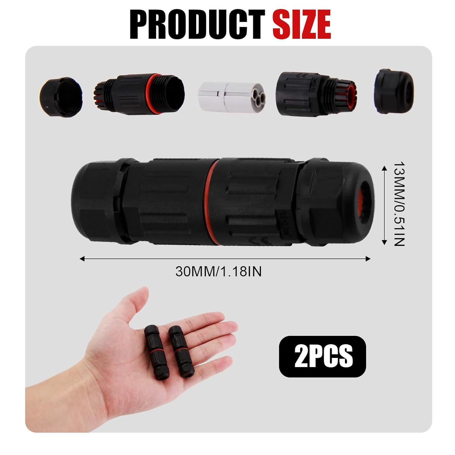 2Pcs Ip68 Cableverbinder, Ip68 Wasserdicht Cableverbinder, P
