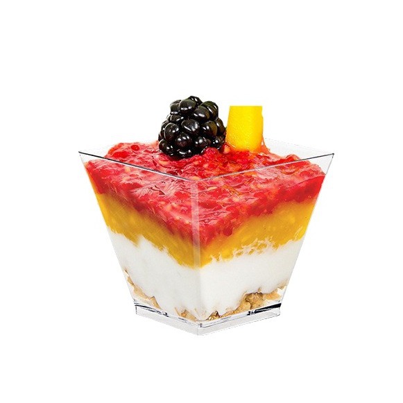 Mousse Cake Cup square Cup dessert table oblique pudding jelly cup tiramisu Bran Cup disposable plastic cup