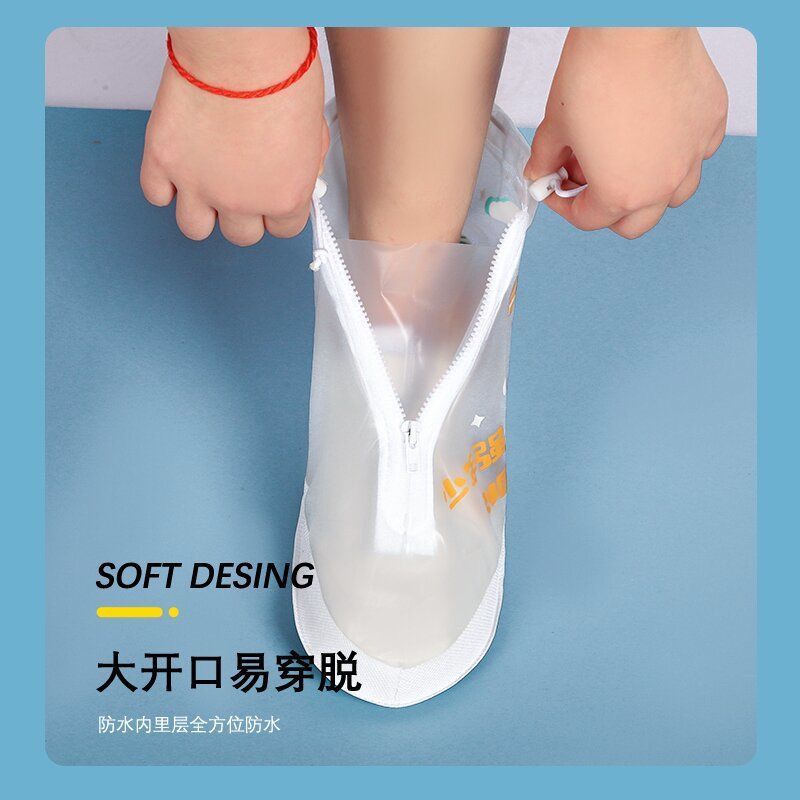 Children's Rain Shoe Covers for Boys and Girls, Rainproof Foot Covers, Non-Slip, Wear-Resistant, Baby Students' Water Shoes, Mid-High Rain Boots