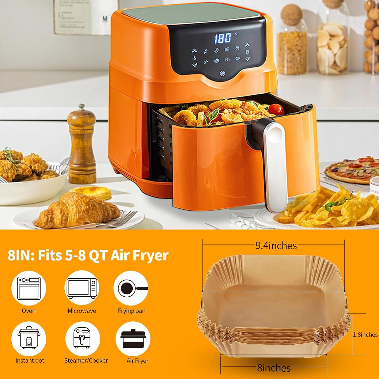 Air fryer liner parchment cross-border disposable Air fryer paper mat baking special paper