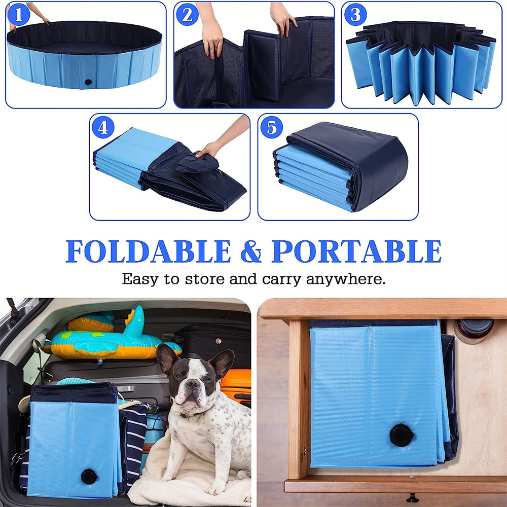 Thickened Pvc Pet Pool Foldableable Dog Bath Basin Outdoor Cat and Dog Swimming Bath Pool in Stock