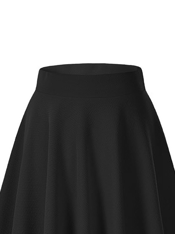 European and American Cross-Border Women's Large Size Half-Length Umbrella Skirt High-Waist Elastic Slimming Look Solid Color A-Line Skirt Mid-Length Skirt with Large Skirt
