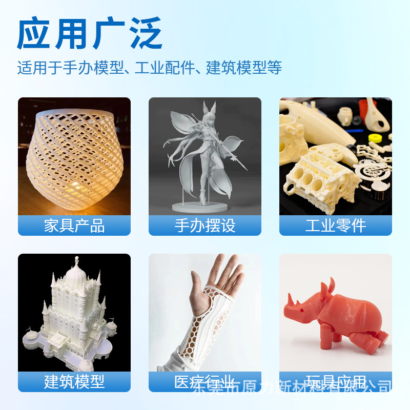 Photosensitive Resin 3D Printing Consumables High Hardness White Rigid Resin Anime Figure High Precision Printing