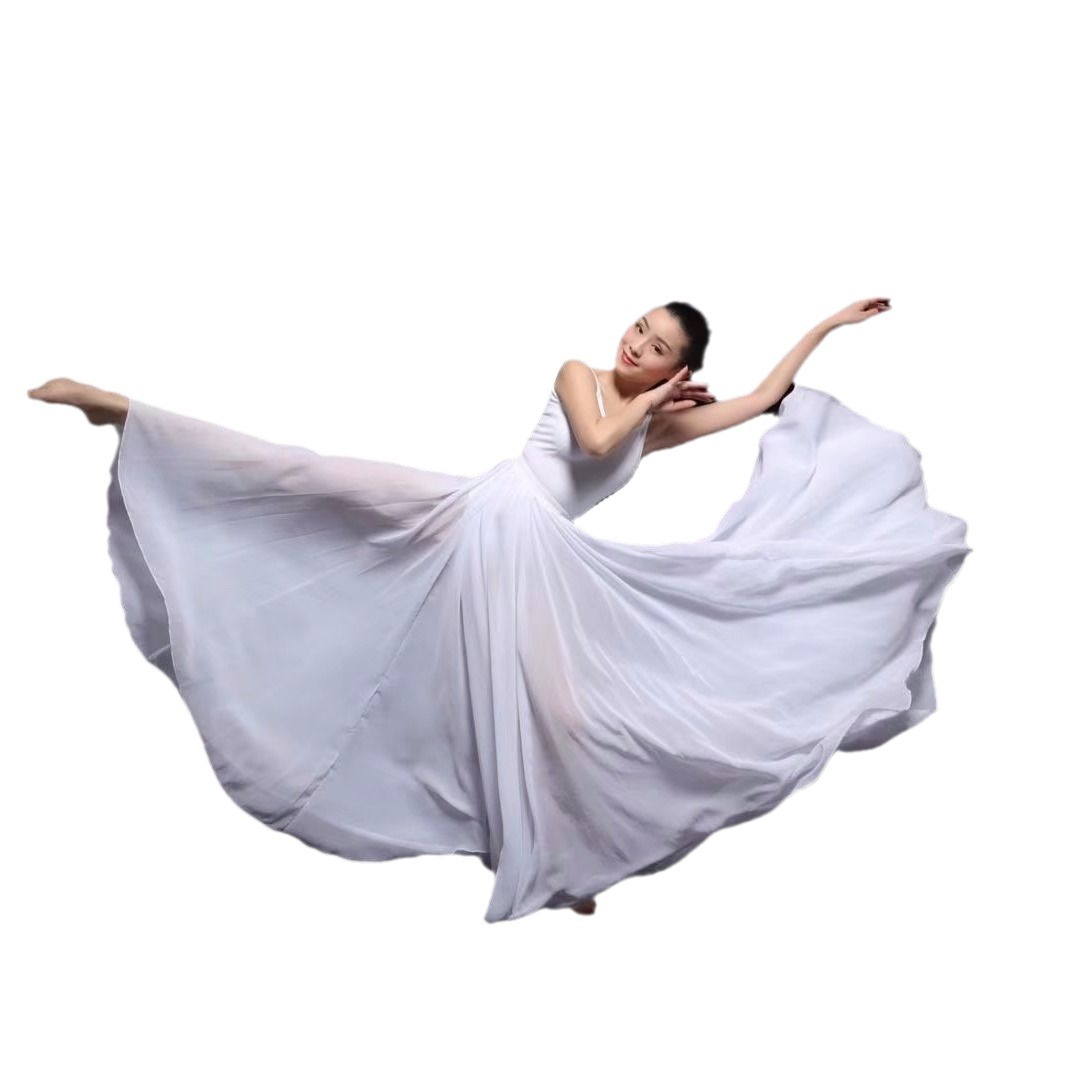 [Monochrome Dance] Single-layer Ballet Large-swing Half-length Training Skirt Modern Dance Xinjiang Dance Photo Art Test Long Skirt