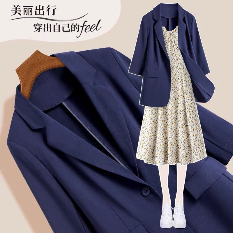 [0409] Summer New Small Suit Jacket Women's Suit Korean Loose Casual All-match Western Style Sleeve Suit