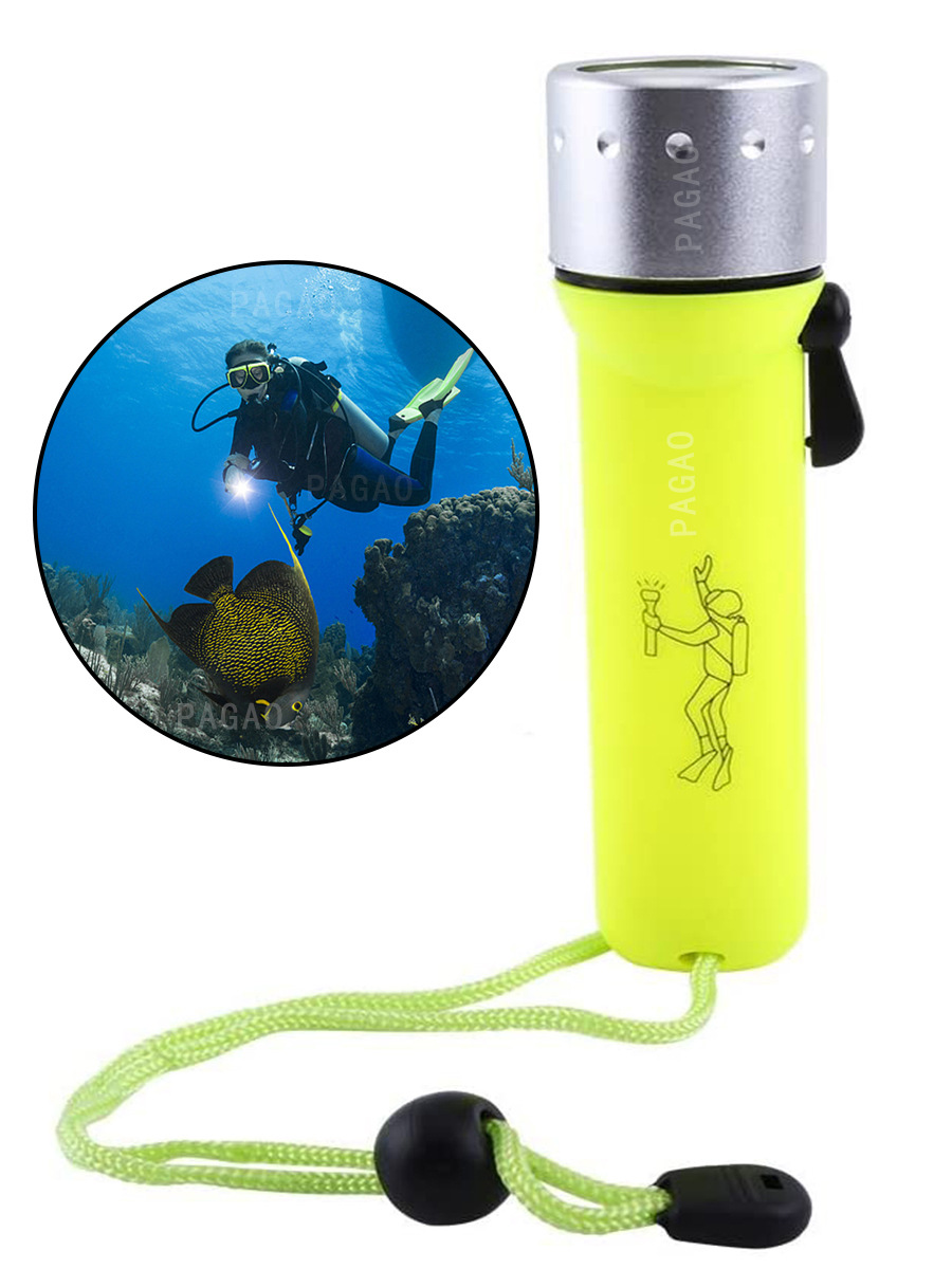 Diving flashlight caving No.5 battery household lighting mini portable outdoor long-range waterproof DIVIN30 meters