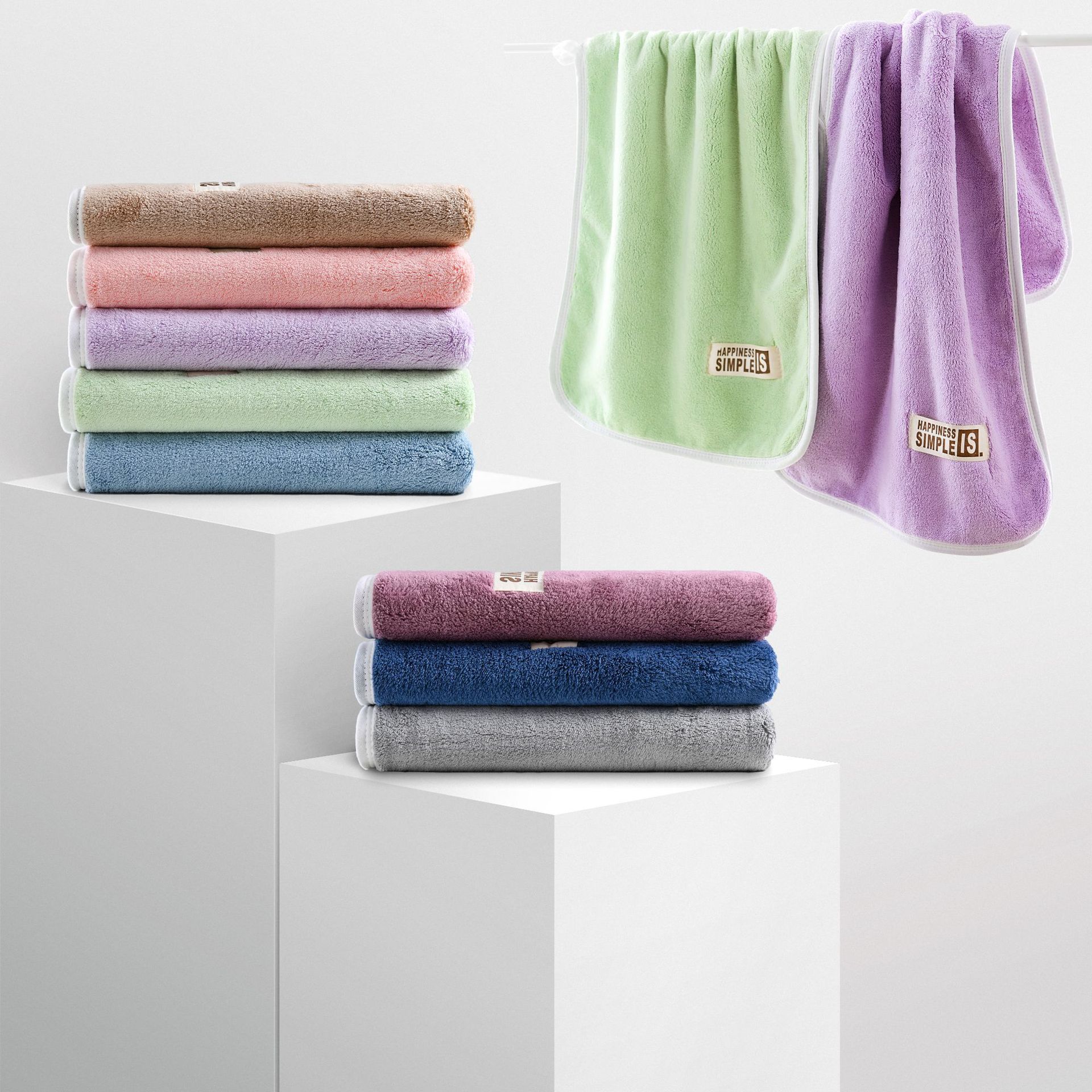 Antibacterial Sealed Separate Packaging Thickened Coral Fleece Towel Soft and Comfortable Absorbent Towel Bath Towel Return Gift