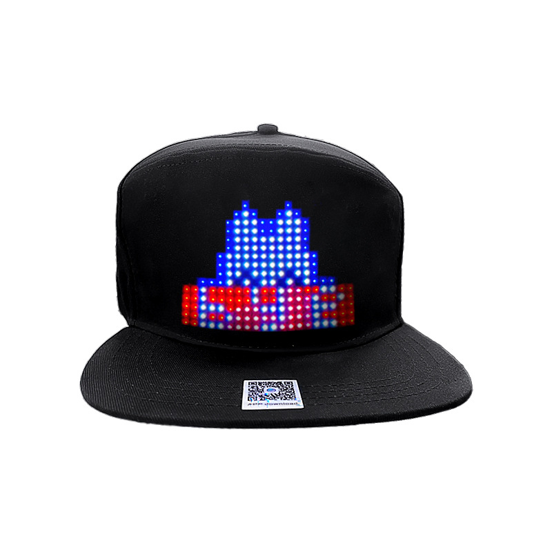iLedshow light particle LED luminous cap full color screen mobile phone control hat wear advertising soft screen gift