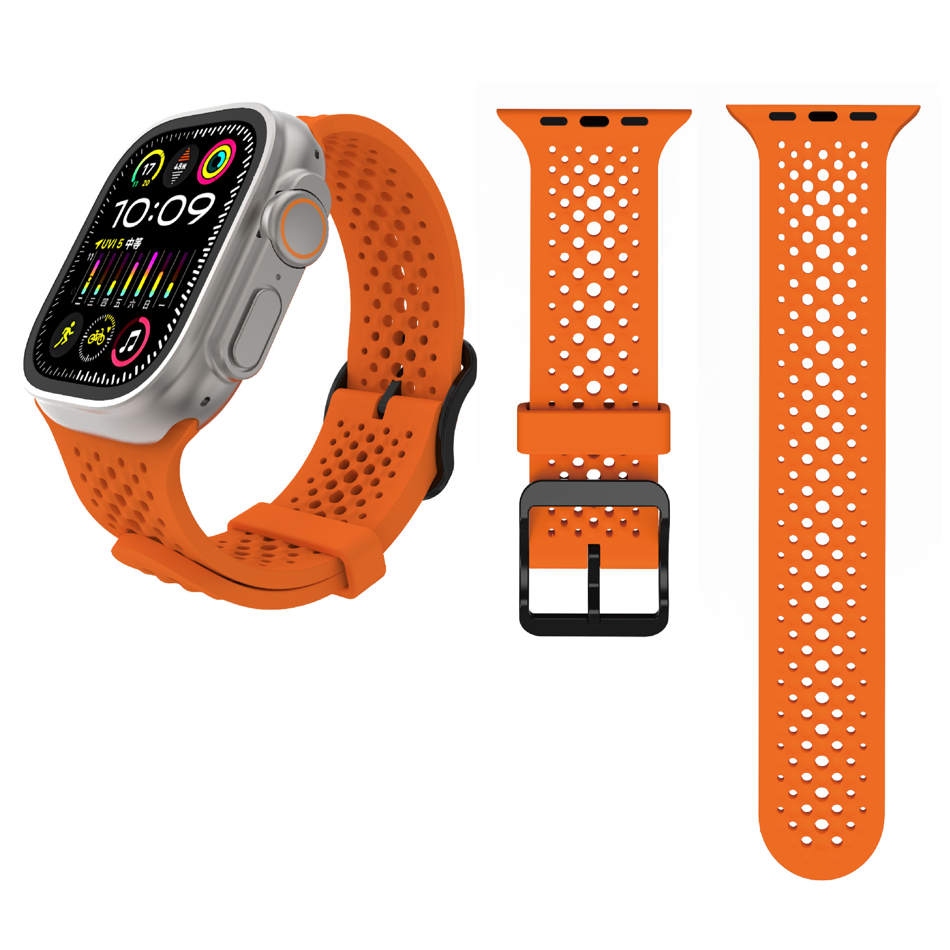 Подходит для Apple Watch Ultra9876543210 поколения SE, дышащий силиконовый ремешок нового поколения