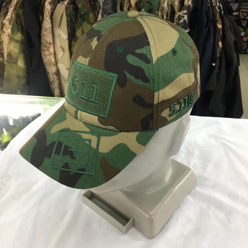 Cross-Border 5.11 Velcro Target Baseball Cap for Men and Women Embroidered Outdoor Tactical Jungle Casual Duck Tongue Military Fan Hat