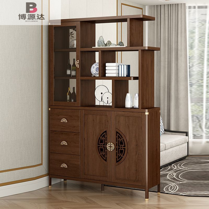 New Chinese-style Entrance Cabinet Wall-leaning Integrated Living Room Entrance Hall Cabinet Door Shoe Cabinet Display Cabinet Partition Storage Entrance Cabinet