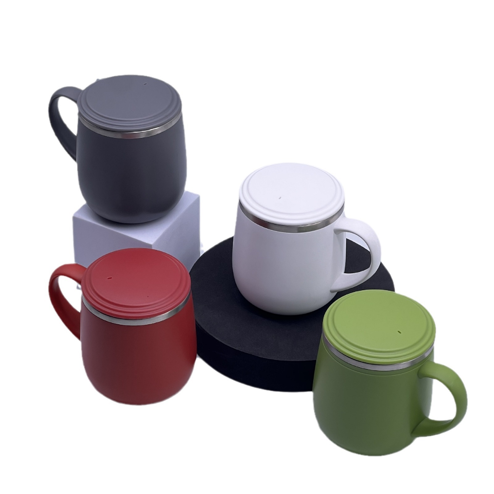 Source Manufacturer High-Looking Business Portable Handle Amazon Steel and Outer Plastic Coffee Cup 300ml Factory