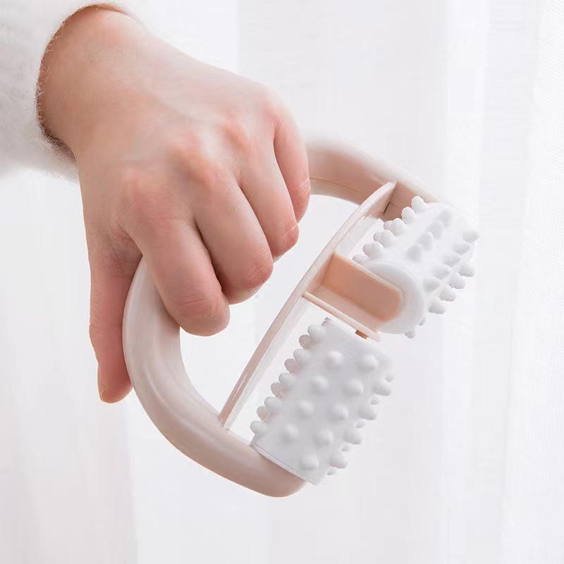 Plastic massager plastic manual roller massager double wheel massager round handle massager Taobao hot wholesale