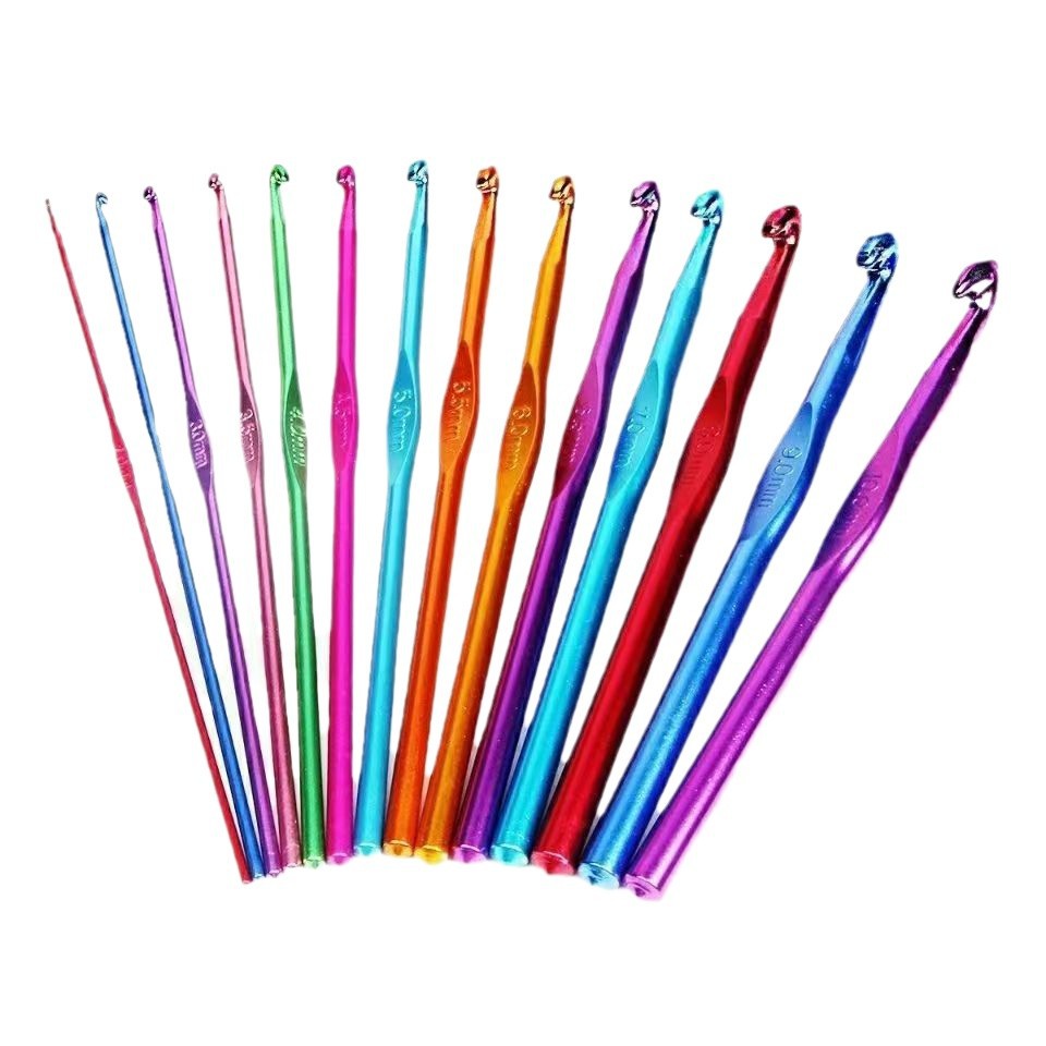 Color alumina crochet high-grade metal crochet handmade wool thick crochet full set of crochet DIY knitting tools