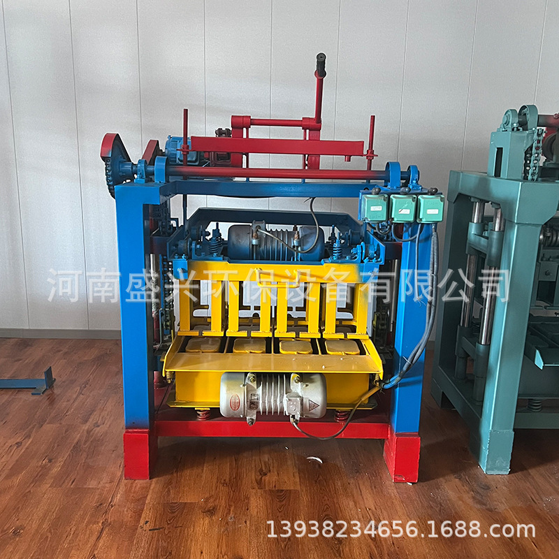 Hydraulic non-burning brick machine mobile concrete block cushion block paving brick machine semi-automatic cement hollow brick making machine